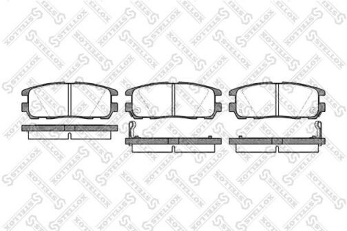 Kit de 4 plaquettes de frein arrière, frein à disque | Disc brake pads /set of 4 pcs./ | Stellox 437 002B-SX