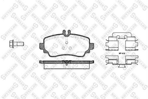 Kit de 4 plaquettes de frein avant, frein à disque | Disc brake pads /set of 4 pcs./ | Stellox 661 000B-SX