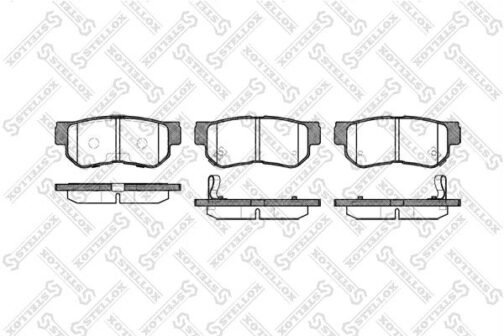 Kit de 4 plaquettes de frein arrière, frein à disque | Disc brake pads /set of 4 pcs./ | Stellox 757 012B-SX