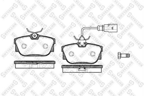 Kit de 4 plaquettes de frein arrière, frein à disque | Disc brake pads /set of 4 pcs./ | Stellox 778 000B-SX